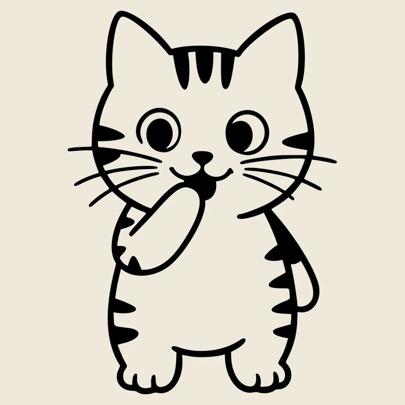 tigerkatze-steht-kontur