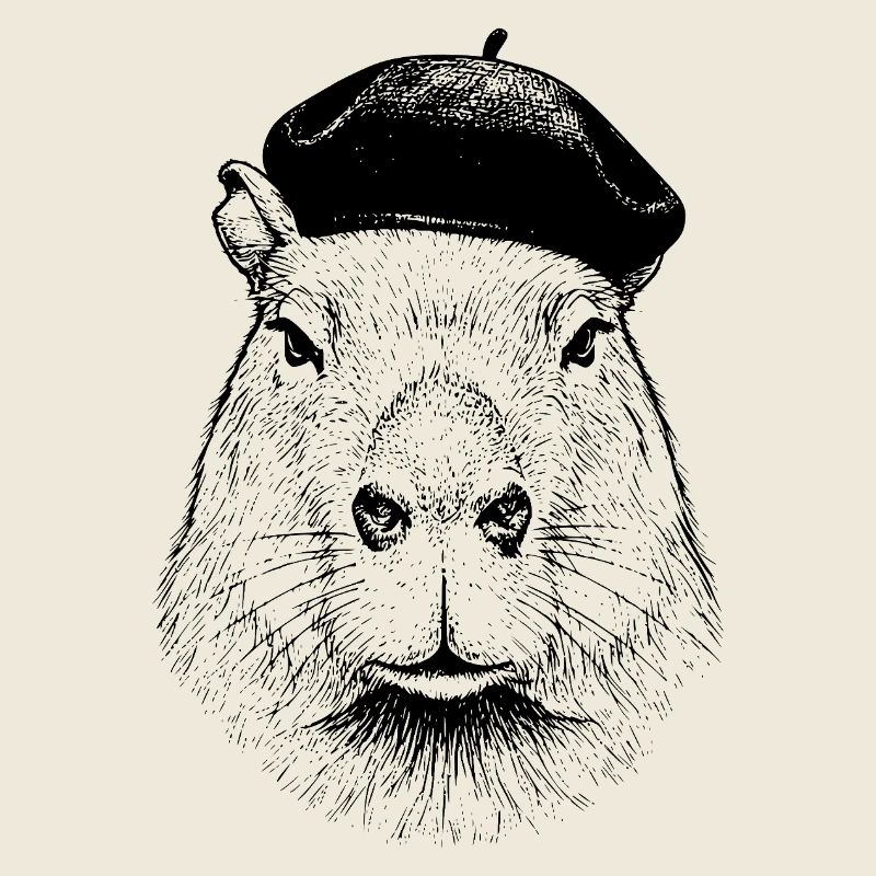 Capybara with Beret