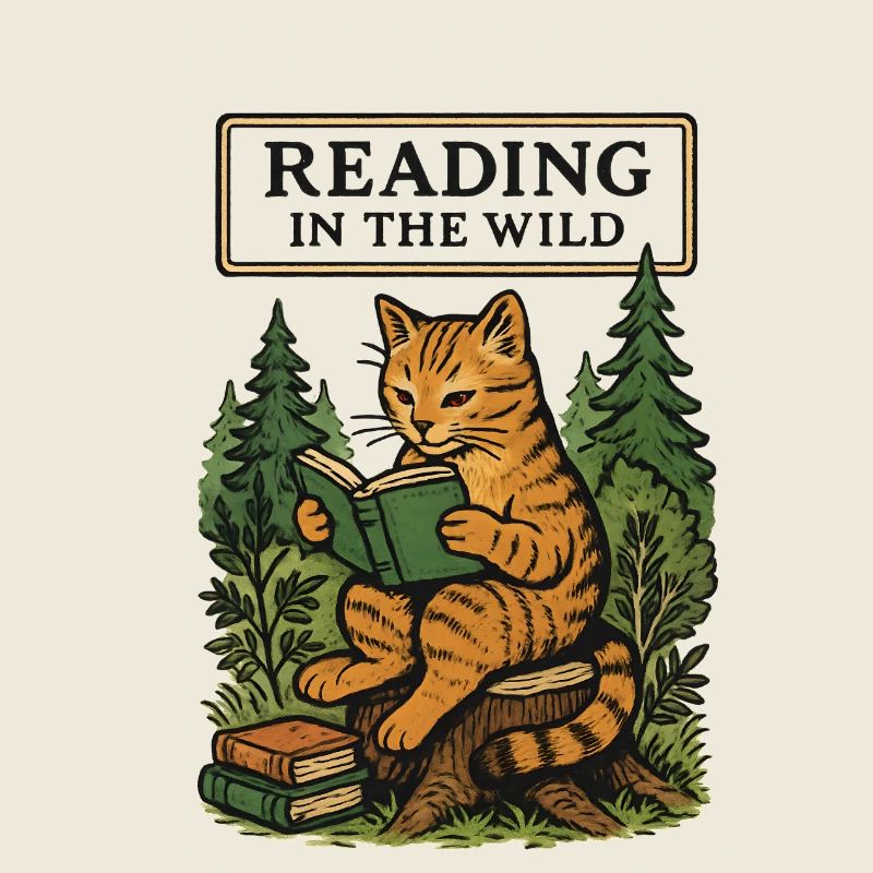 Lesen im Wildwald Katze