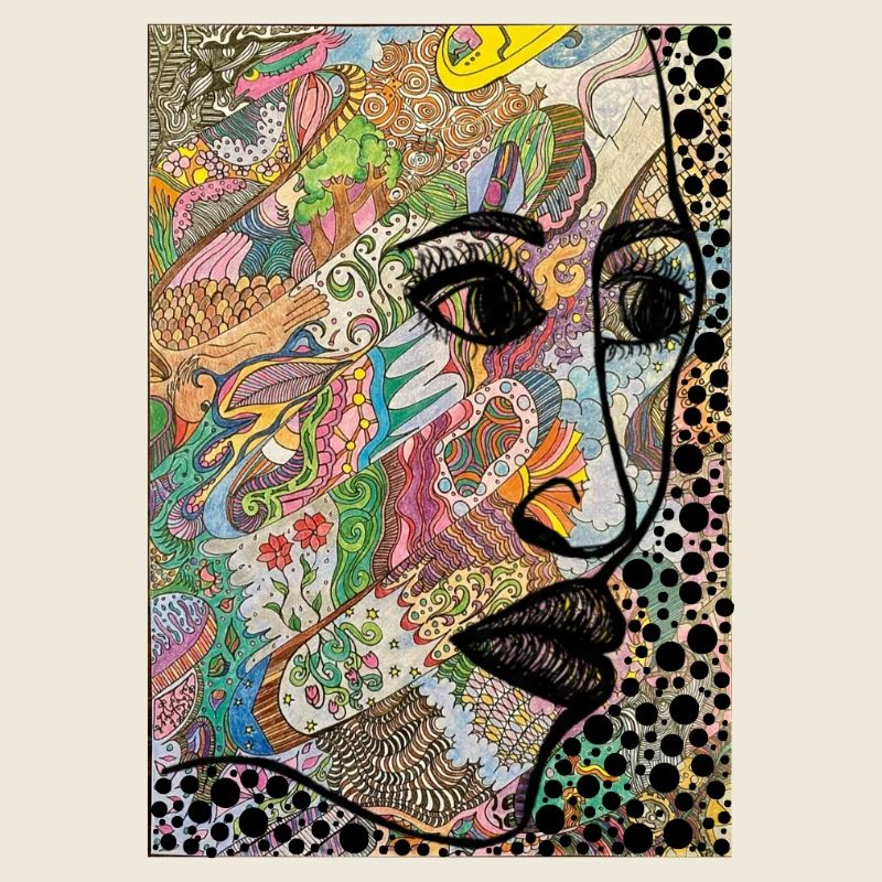 Visage abstrait en profil