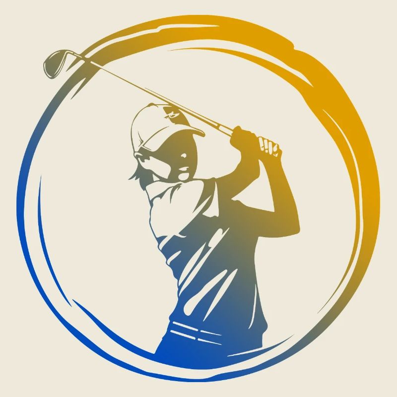 Silhouette de golfeur coloré
