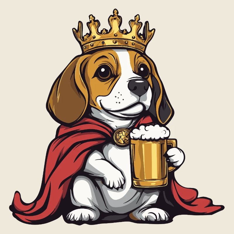 Beagle Hund Bier Lustig