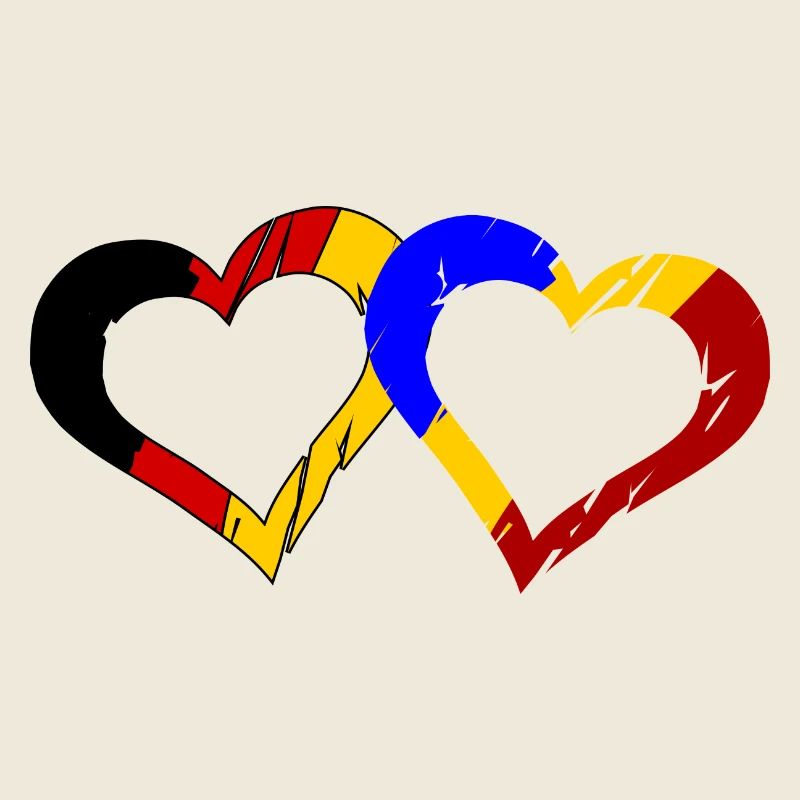 Romania and Germany Hearts