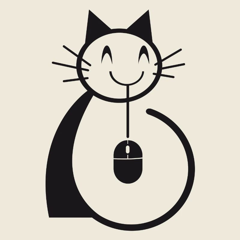 Chat souris ordinateur