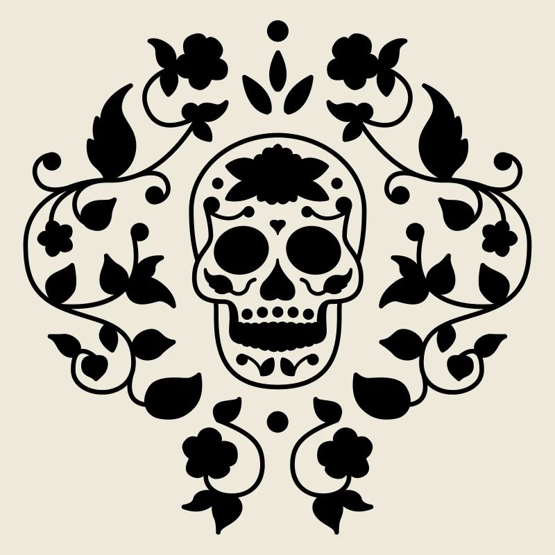Sugar skull flower pattern t shirt graphic