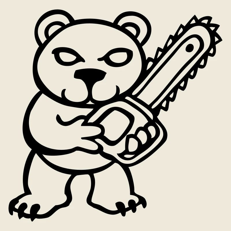 teddy bear pruner bear chainsaw fun naughty