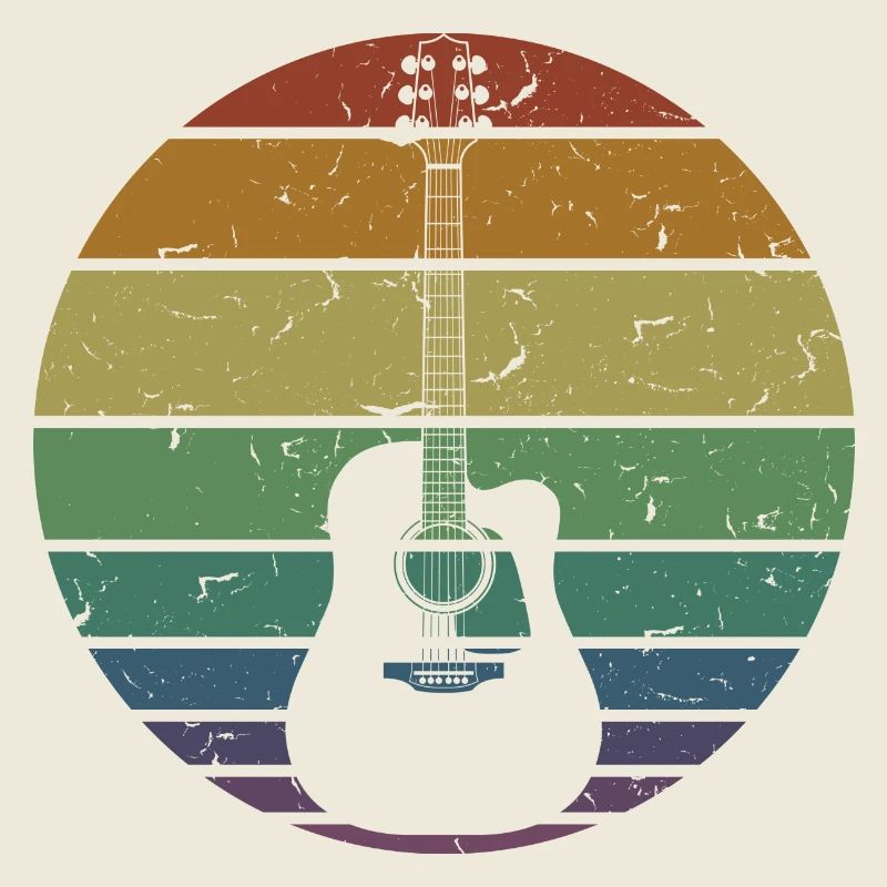 Retro Acoustic Guitar Guitarist Guitar Player Gift