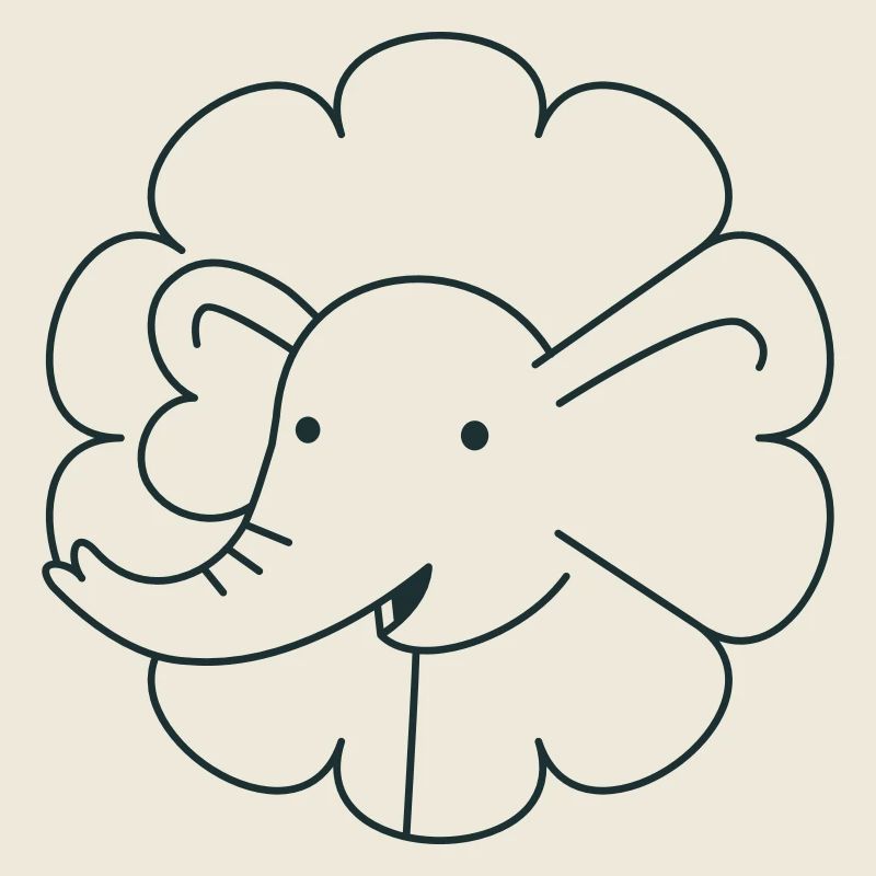 Hübscher Blumenelefant