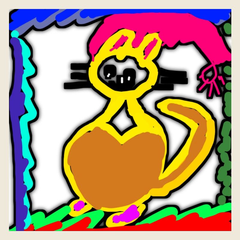 drawing sad cat but he is happy