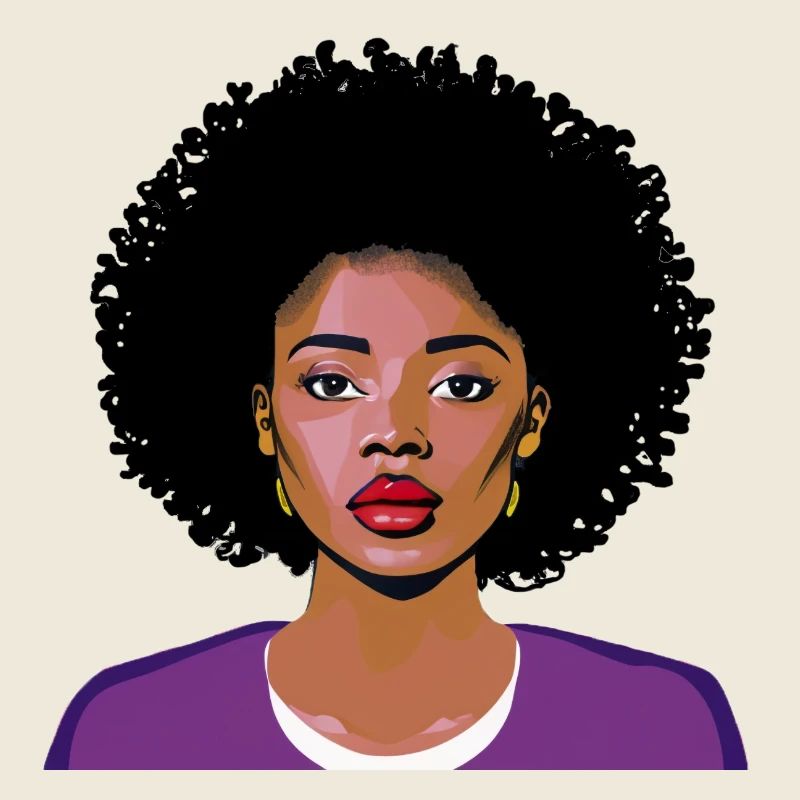 Femme avec afro