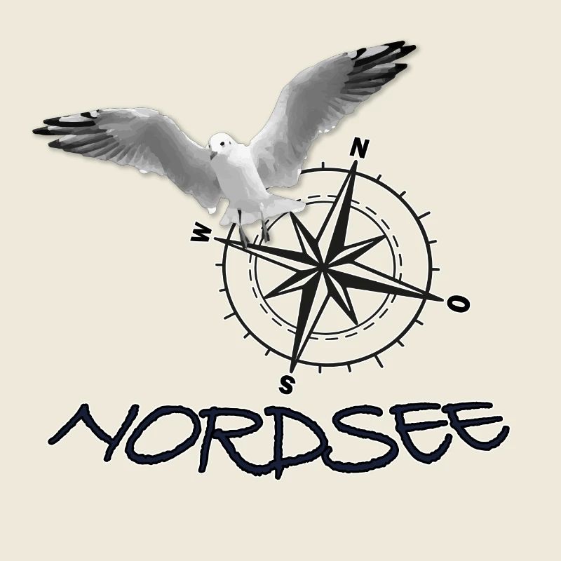 Nordsee - Möwe mit Kompass