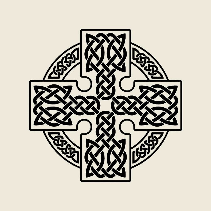 Black braided circular Celtic cross