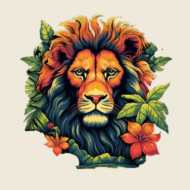 Royal Lion Magic in Tropical Jungle