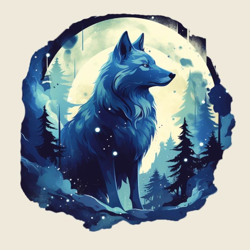 Fantasy: Wolf at Sunset