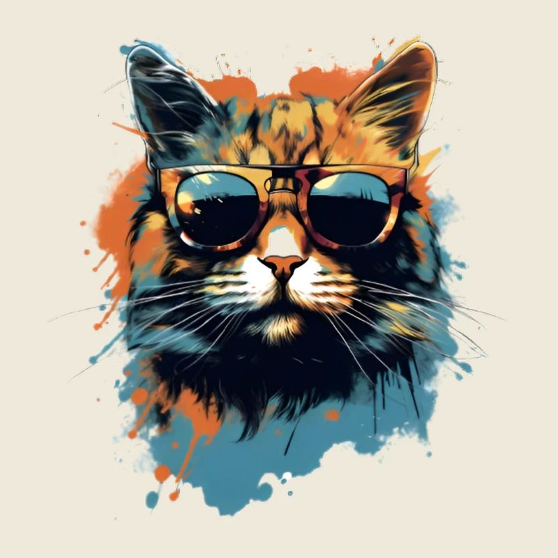 Chat avec des lunettes de soleil
