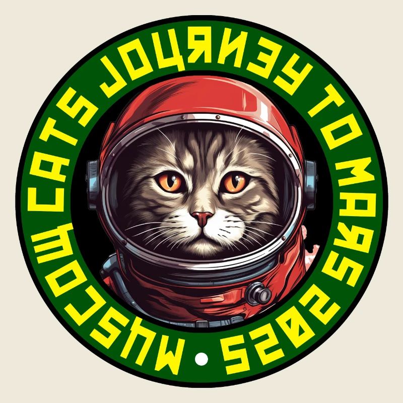 Astronaut Cat Logo 2 - Soviet