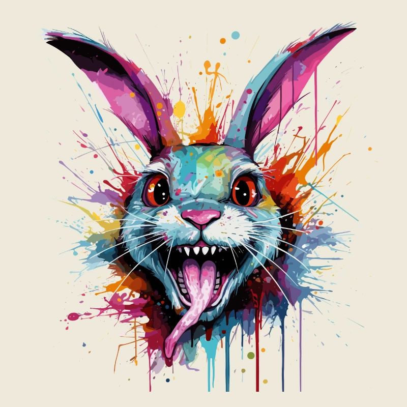 colorful & crazy bunny