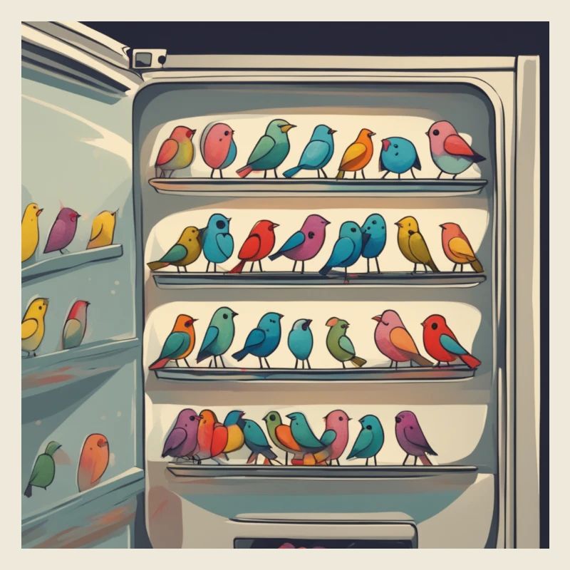 Birds in a fridge