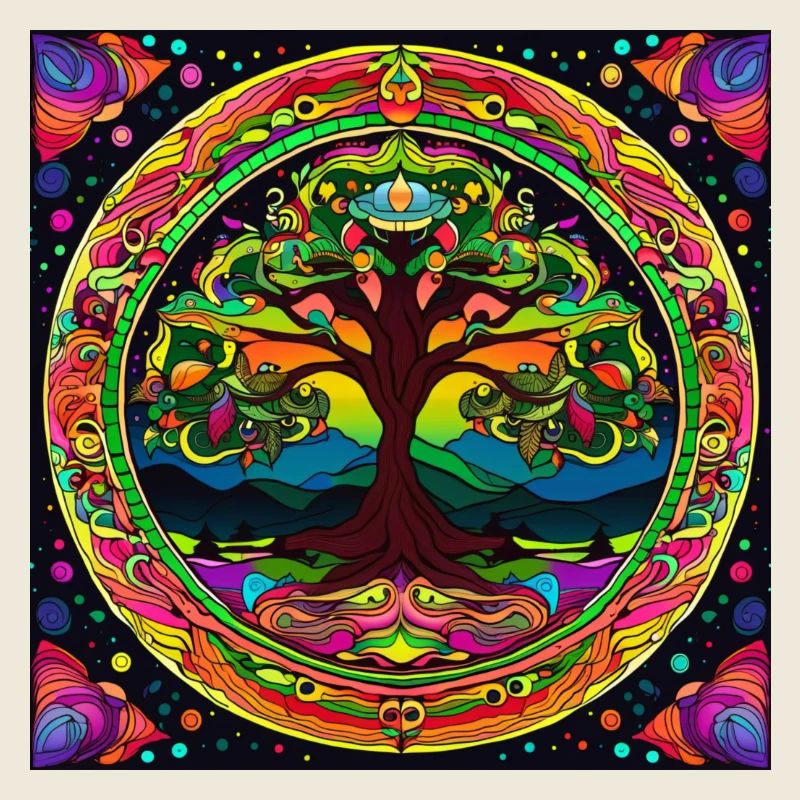 Trippy Mandala Baum