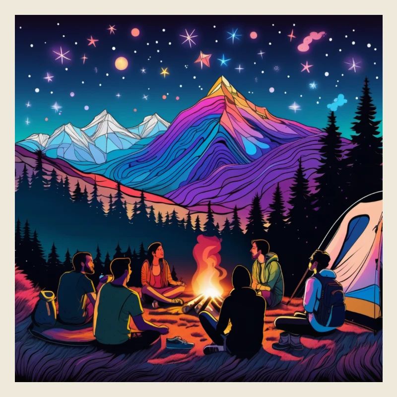 psychedelisches trippy Camping-Design