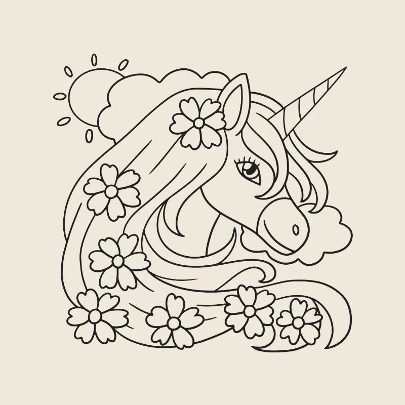 Ausmalvorlage Einhorn