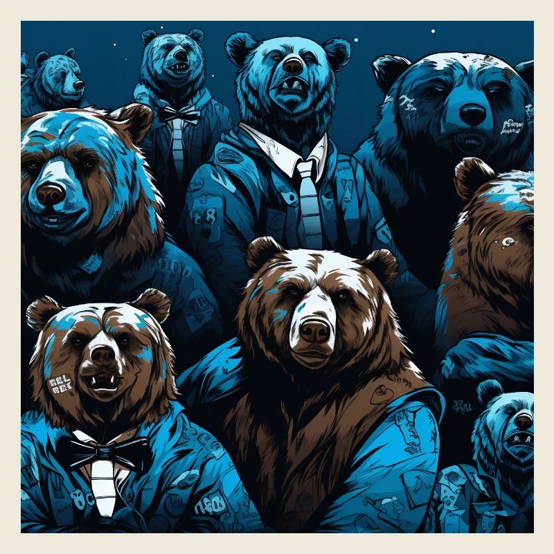 Neon neon style bear pattern