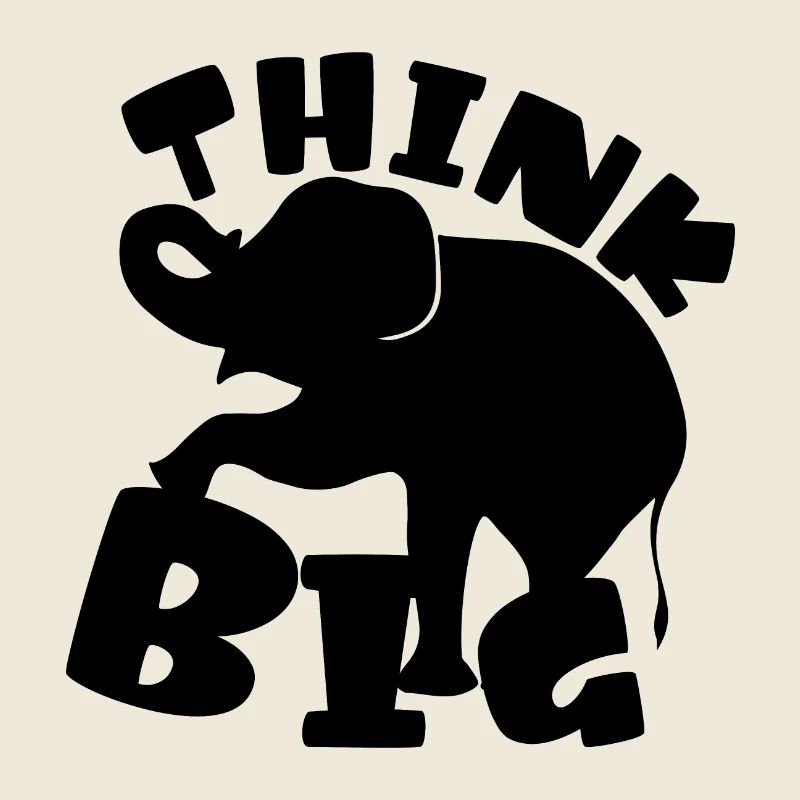 Think Big Elephant idée noir Silhouette