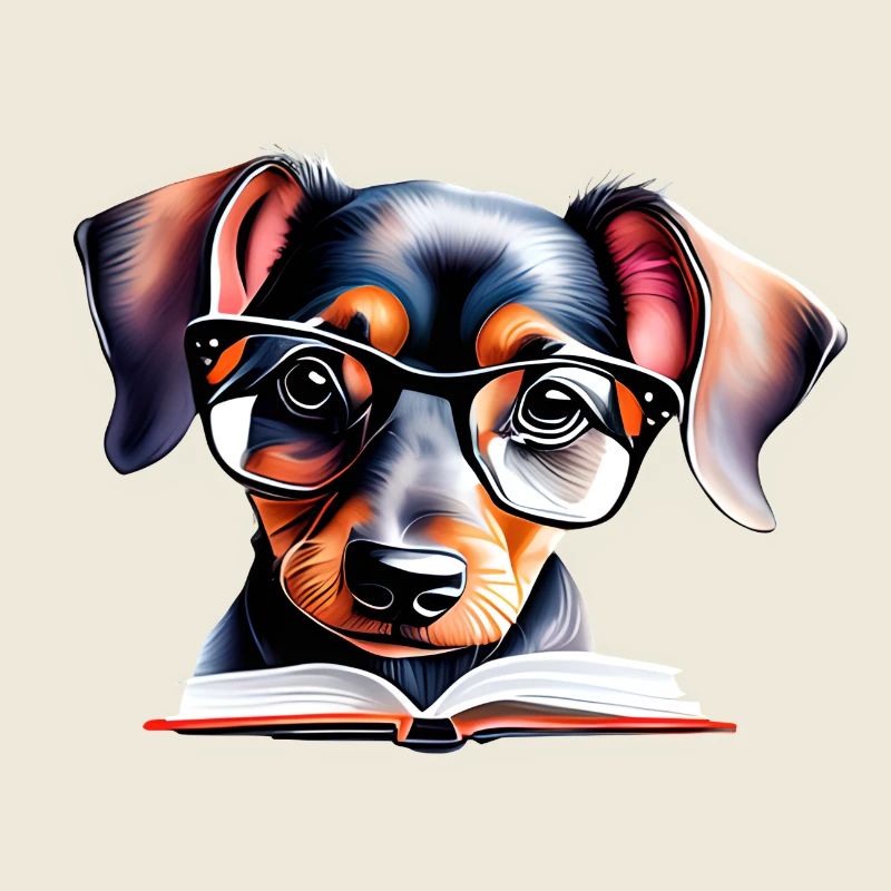 Dachshund Bücher Hund Dackelwelpe Buch lesen Hunde