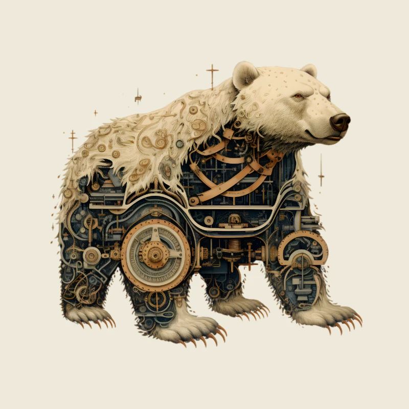 Ein grosser Eisbär im Steampunk - Look
