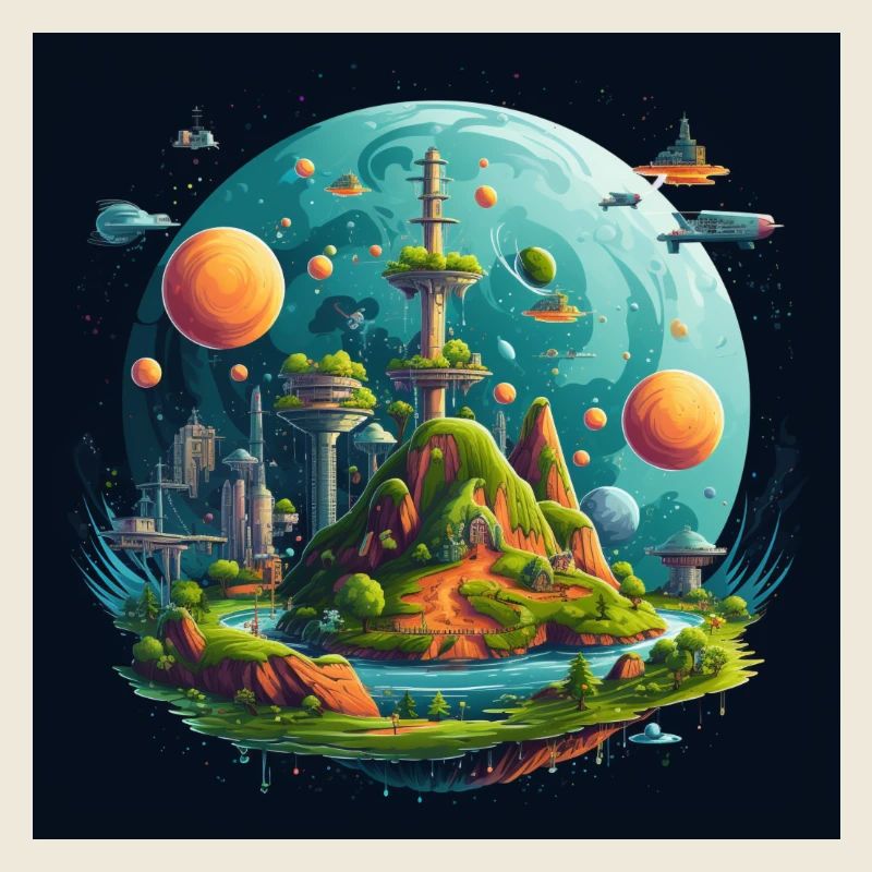 Terre plate du système solaire