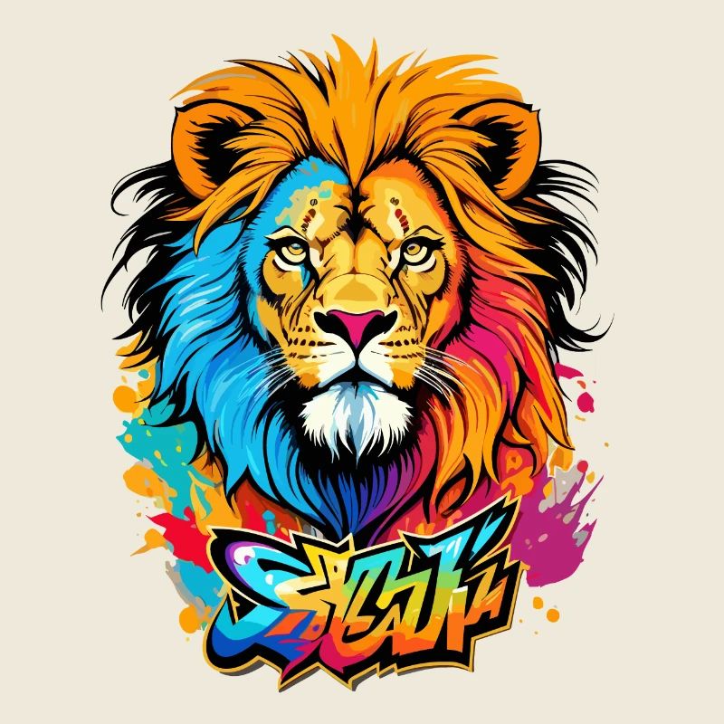 Graffiti lion