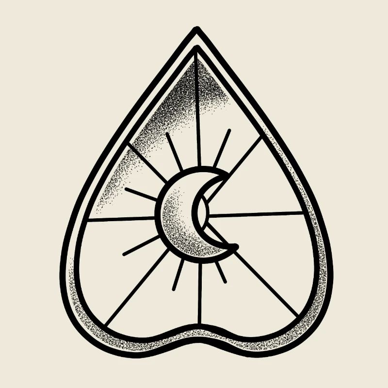 Witchcore Ouija Board Pointer mit Halbmond