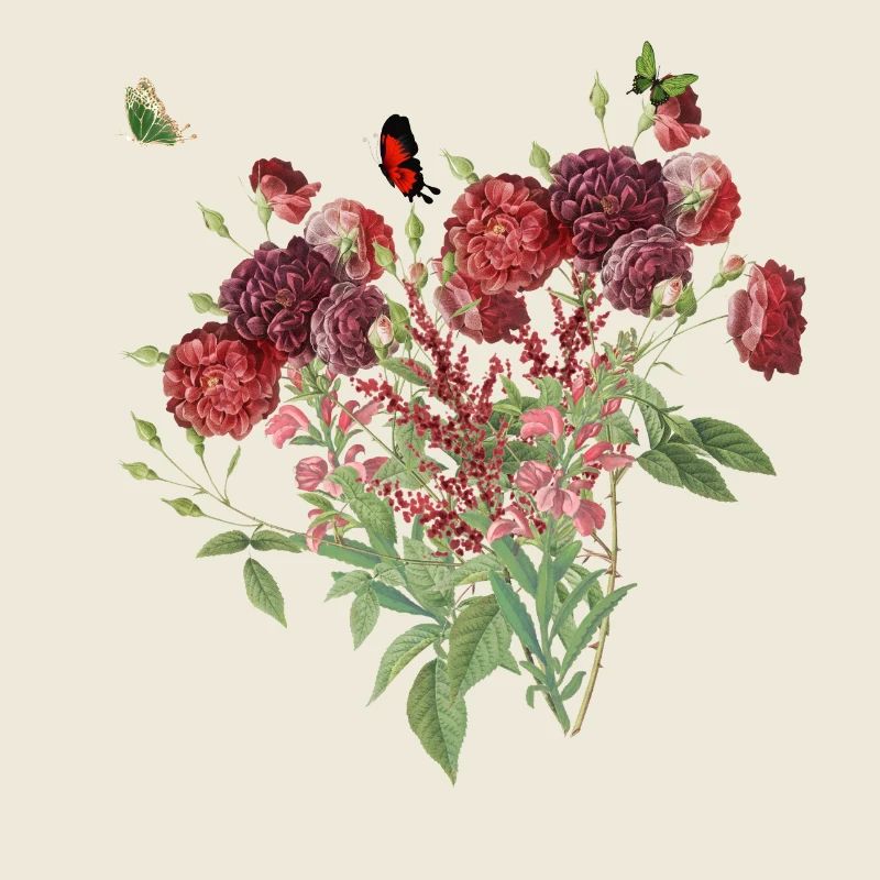 Bouquet de fleurs rouge vintage