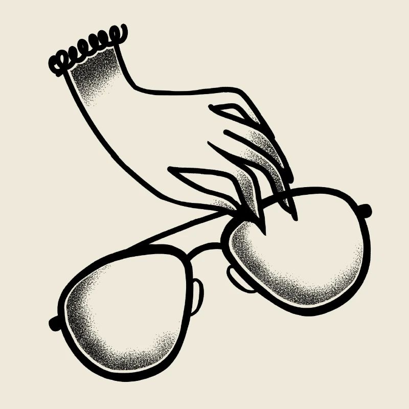 Tattoo-Stil Boho Hand Und Sonnenbrille