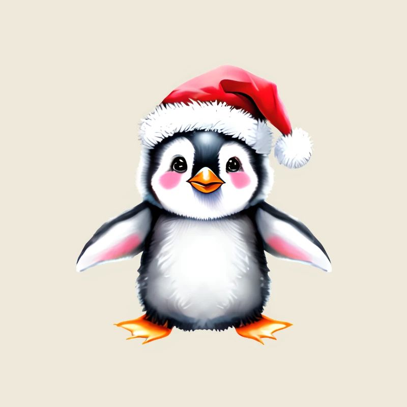 Noël hiver Design pingouin père Noël chapeau