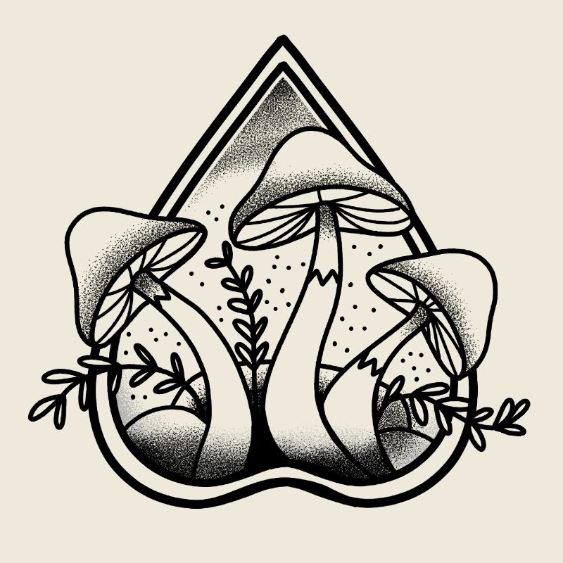 Witchcore Ouija Pointer mit drei Pilzen