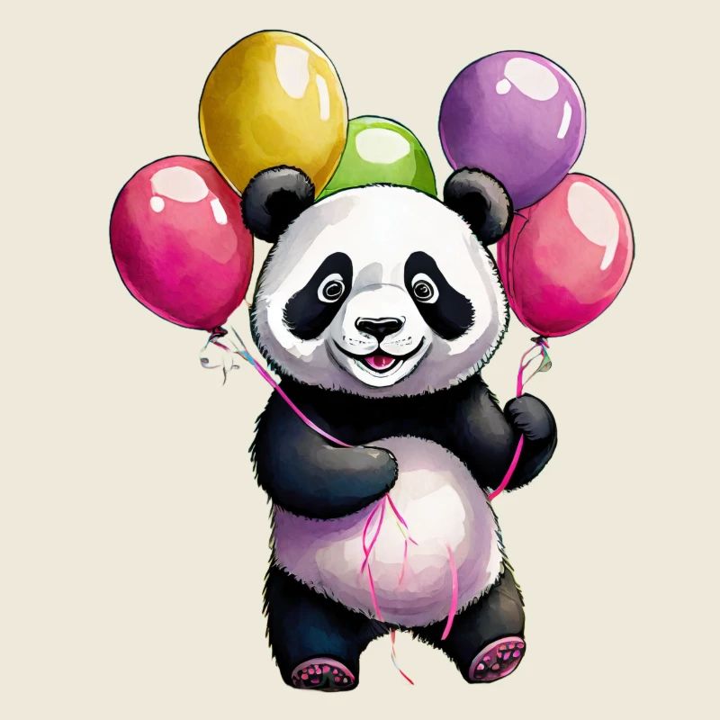 Panda avec des ballons