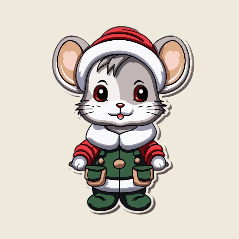 Maus Weihnachts Design - Kawaii Style