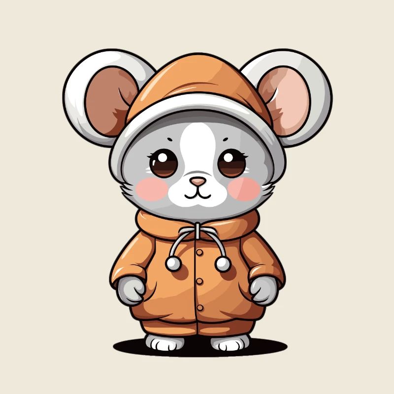 Souris Noël Design - Style Kawaii
