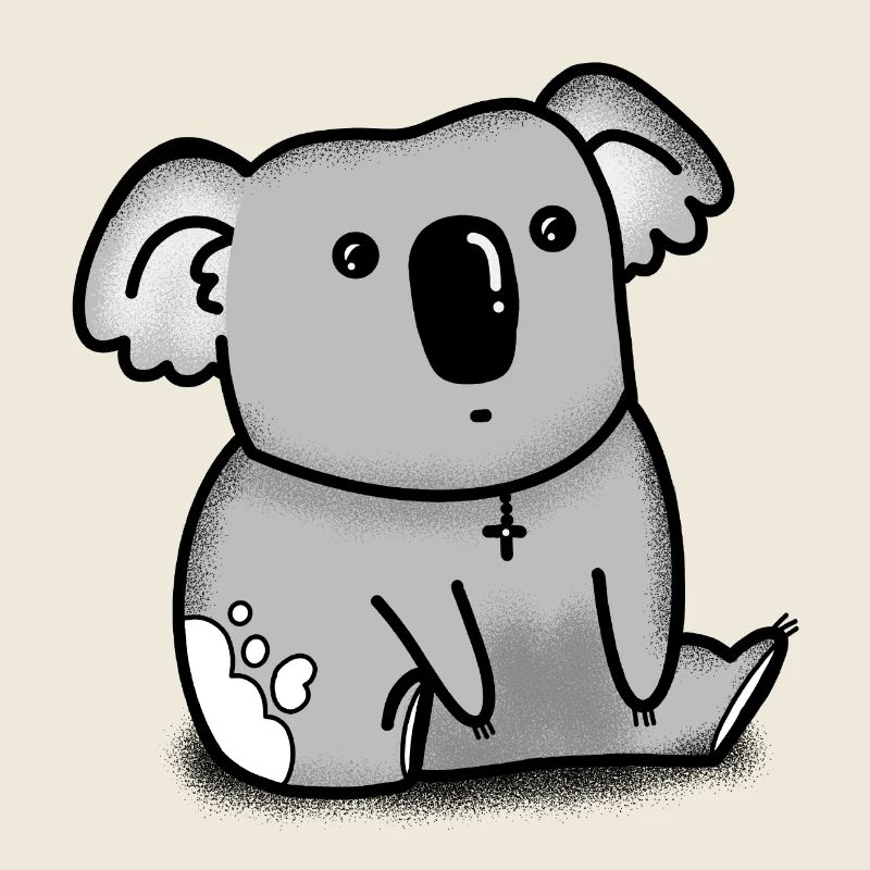 Kleiner grauer Koala sitzend