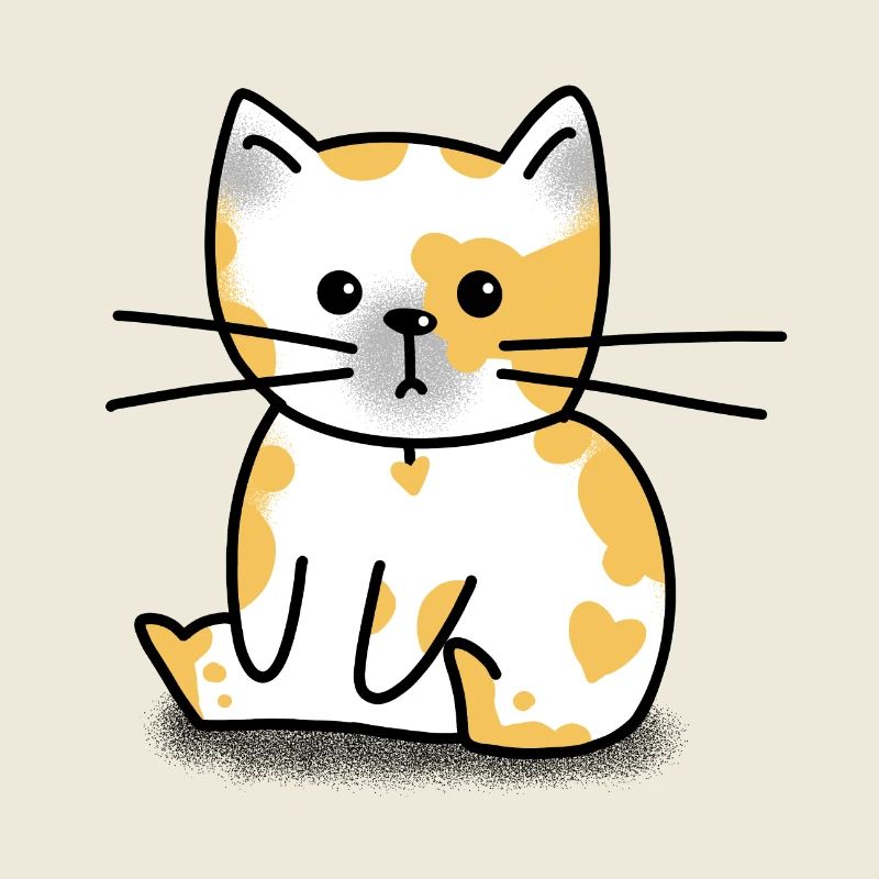 Mignon drôle chat blanc assis