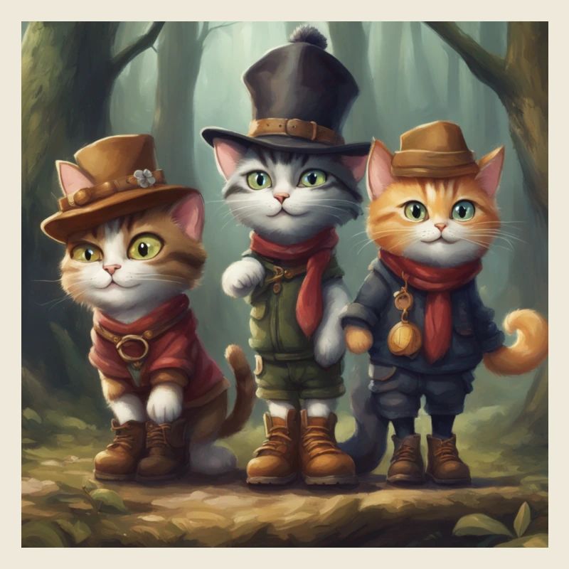 Chats dans la forêt