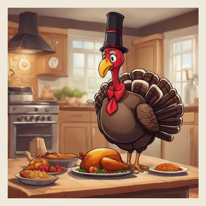 Dinde dans la cuisine