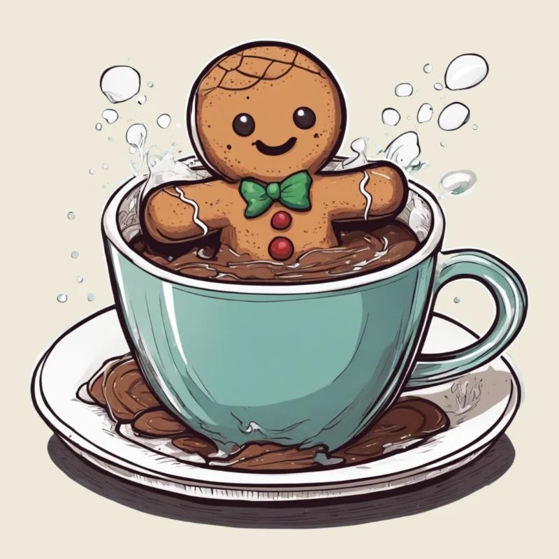 Lebkuchenmännchen badet in Schokolade