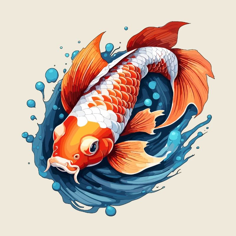 Koi Carpe / Poisson / Japonais / Étang / Eau