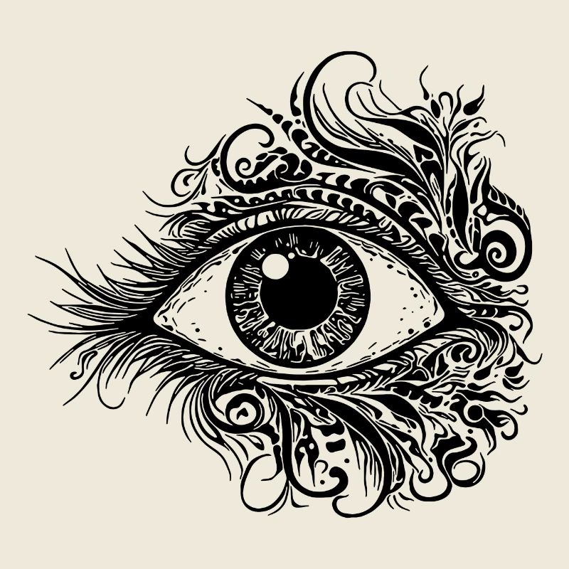 Kunstvolles Auge mit durchdringendem Blick