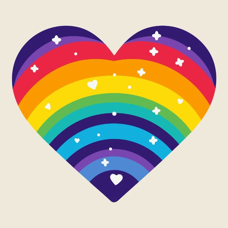 Sternenförmiges Regenbogenherz