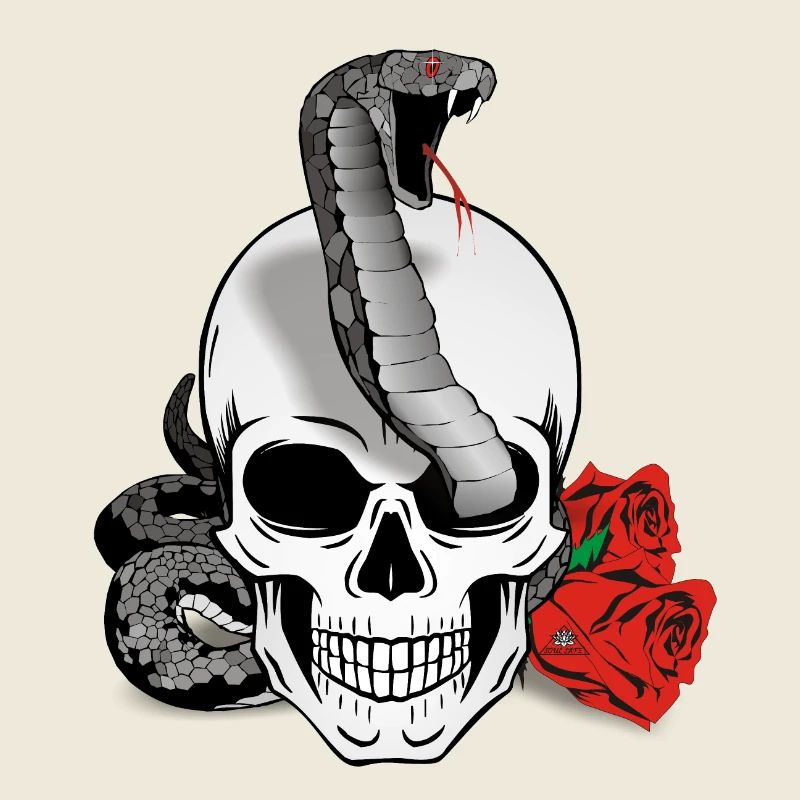 Skull Snake - Crâne avec serpent