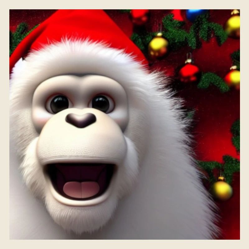 Singe de Noël avec bonnet de père Noël