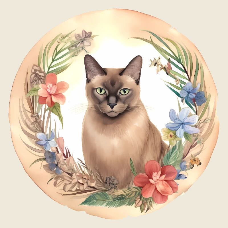 Burmesische Katze Boho Elemente, Liebe Katzen